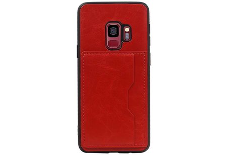 Staand Back Cover 1 Pasjes voor Galaxy S9 Rood