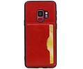 Staand Back Cover 1 Pasjes voor Galaxy S9 Rood