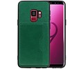 BAOHU Staand Back Cover met 1 Pasjeshouder Hoesje Geschikt voor Samsung Galaxy S9 Groen