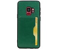 Staand Back Cover 1 Pasjes voor Galaxy S9 Groen