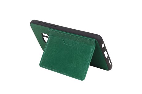BAOHU Staand Back Cover met 1 Pasjeshouder Hoesje Geschikt voor Samsung Galaxy S9 Groen