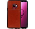 BAOHU Staand Back Cover met 1 Pasjeshouder Hoesje Geschikt voor Samsung Galaxy S9 Bruin