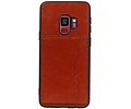 BAOHU Staand Back Cover met 1 Pasjeshouder Hoesje Geschikt voor Samsung Galaxy S9 Bruin