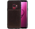 Staand Back Cover 1 Pasjes voor Galaxy S9 Mocca