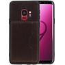 BAOHU Staand Back Cover 1 Pasjes voor Samsung Galaxy S9 Mocca