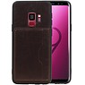 Staand Back Cover 1 Pasjes voor Samsung Galaxy S9 Mocca