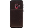 Staand Back Cover 1 Pasjes voor Galaxy S9 Mocca