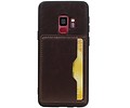 BAOHU Staand Back Cover met 1 Pasjeshouder Hoesje Geschikt voor Samsung Galaxy S9 Mocca