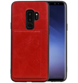 Staand Back Cover 1 Pasjes voor Samsung Galaxy S9 Plus Rood