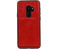BAOHU Staand Back Cover met 1 Pasjeshouder Hoesje Geschikt voor Samsung Galaxy S9 Plus Rood