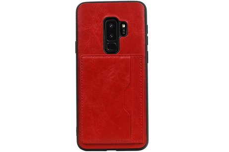 BAOHU Staand Back Cover met 1 Pasjeshouder Hoesje Geschikt voor Samsung Galaxy S9 Plus Rood