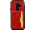 BAOHU Staand Back Cover met 1 Pasjeshouder Hoesje Geschikt voor Samsung Galaxy S9 Plus Rood