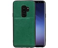 BAOHU Staand Back Cover met 1 Pasjeshouder Hoesje Geschikt voor Samsung Galaxy S9 Plus Groen