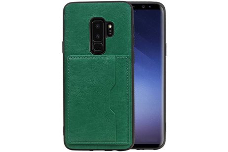 BAOHU Staand Back Cover met 1 Pasjeshouder Hoesje Geschikt voor Samsung Galaxy S9 Plus Groen