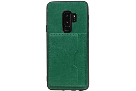 BAOHU Staand Back Cover met 1 Pasjeshouder Hoesje Geschikt voor Samsung Galaxy S9 Plus Groen