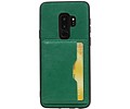 BAOHU Staand Back Cover met 1 Pasjeshouder Hoesje Geschikt voor Samsung Galaxy S9 Plus Groen