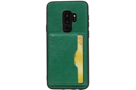 BAOHU Staand Back Cover met 1 Pasjeshouder Hoesje Geschikt voor Samsung Galaxy S9 Plus Groen