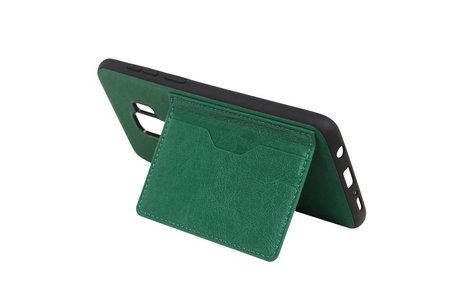 BAOHU Staand Back Cover met 1 Pasjeshouder Hoesje Geschikt voor Samsung Galaxy S9 Plus Groen