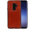 BAOHU Staand Back Cover met 1 Pasjeshouder Hoesje Geschikt voor Samsung Galaxy S9 Plus Bruin