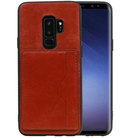 BAOHU Staand Back Cover 1 Pasjes voor Samsung Galaxy S9 Plus Bruin