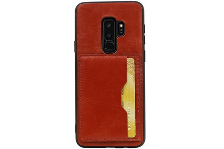 Staand Back Cover 1 Pasjes voor Galaxy S9 Plus Bruin