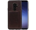 BAOHU Staand Back Cover met 1 Pasjeshouder Hoesje Geschikt voor Samsung Galaxy S9 Plus Mocca