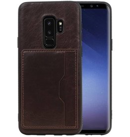 BAOHU Staand Back Cover 1 Pasjes voor Samsung Galaxy S9 Plus Mocca