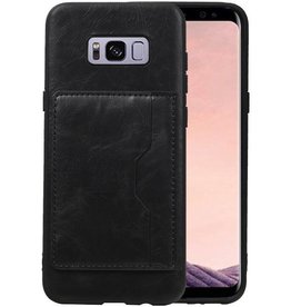 Staand Back Cover 1 Pasjes voor Samsung Galaxy S8 Plus Zwart