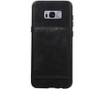 BAOHU Staand Back Cover met 1 Pasjeshouder Hoesje Geschikt voor Samsung Galaxy S8 Plus Zwart