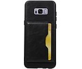 BAOHU Staand Back Cover met 1 Pasjeshouder Hoesje Geschikt voor Samsung Galaxy S8 Plus Zwart