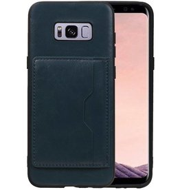 BAOHU Staand Back Cover 1 Pasjes voor Samsung Galaxy S8 Plus Navy