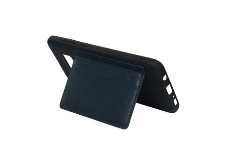 BAOHU Staand Back Cover met 1 Pasjeshouder Hoesje Geschikt voor Samsung Galaxy S8 Plus Navy