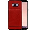 BAOHU Staand Back Cover met 1 Pasjeshouder Hoesje Geschikt voor Samsung Galaxy S8 Plus Rood