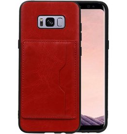 Staand Back Cover 1 Pasjes voor Samsung Galaxy S8 Plus Rood