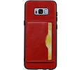 BAOHU Staand Back Cover met 1 Pasjeshouder Hoesje Geschikt voor Samsung Galaxy S8 Plus Rood