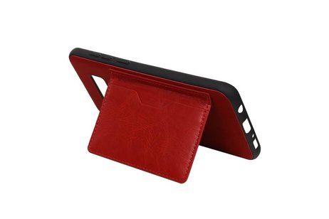 BAOHU Staand Back Cover met 1 Pasjeshouder Hoesje Geschikt voor Samsung Galaxy S8 Plus Rood