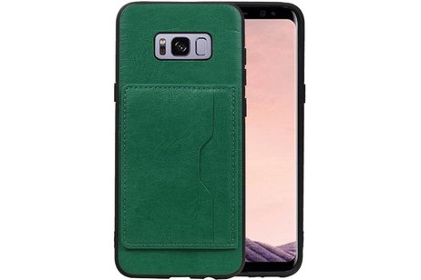 BAOHU Staand Back Cover met 1 Pasjeshouder Hoesje Geschikt voor Samsung Galaxy S8 Plus Groen