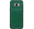 BAOHU Staand Back Cover met 1 Pasjeshouder Hoesje Geschikt voor Samsung Galaxy S8 Plus Groen
