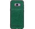 Staand Back Cover 1 Pasjes voor Galaxy S8 Plus Groen