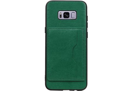 BAOHU Staand Back Cover met 1 Pasjeshouder Hoesje Geschikt voor Samsung Galaxy S8 Plus Groen