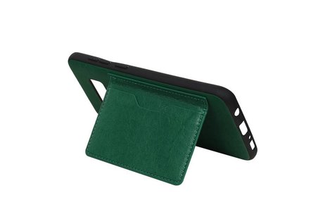 BAOHU Staand Back Cover met 1 Pasjeshouder Hoesje Geschikt voor Samsung Galaxy S8 Plus Groen