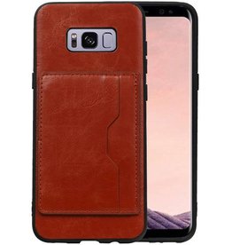 BAOHU Staand Back Cover 1 Pasjes voor Samsung Galaxy S8 Plus Bruin