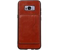 BAOHU Staand Back Cover met 1 Pasjeshouder Hoesje Geschikt voor Samsung Galaxy S8 Plus Bruin