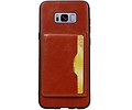 BAOHU Staand Back Cover met 1 Pasjeshouder Hoesje Geschikt voor Samsung Galaxy S8 Plus Bruin
