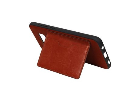 BAOHU Staand Back Cover met 1 Pasjeshouder Hoesje Geschikt voor Samsung Galaxy S8 Plus Bruin