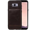BAOHU Staand Back Cover met 1 Pasjeshouder Hoesje Geschikt voor Samsung Galaxy S8 Plus Mocca