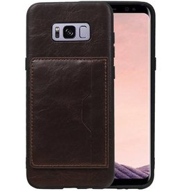 Staand Back Cover 1 Pasjes voor Samsung Galaxy S8 Plus Mocca