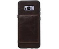 BAOHU Staand Back Cover met 1 Pasjeshouder Hoesje Geschikt voor Samsung Galaxy S8 Plus Mocca