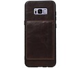 Staand Back Cover 1 Pasjes voor Galaxy S8 Plus Mocca