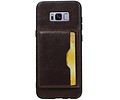 BAOHU Staand Back Cover met 1 Pasjeshouder Hoesje Geschikt voor Samsung Galaxy S8 Plus Mocca
